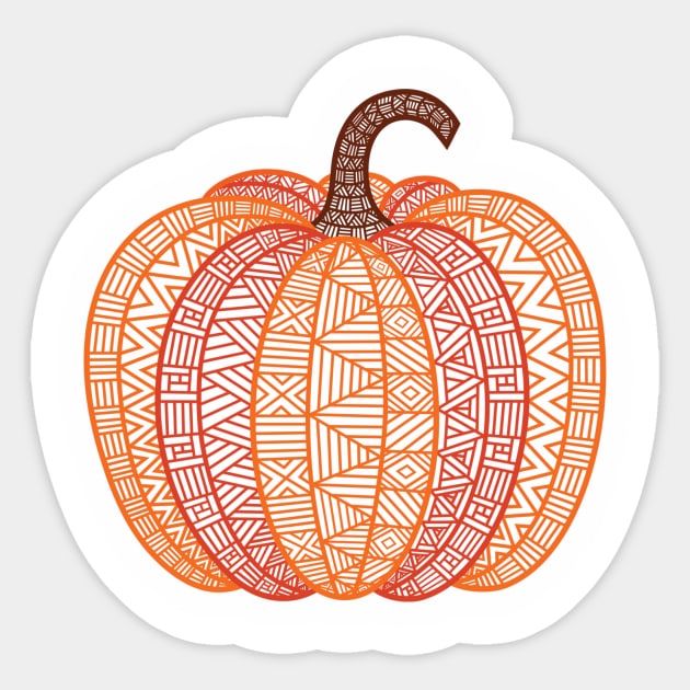 Patterned Pumpkin Sticker by molshevska